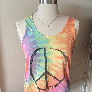 Tie-Dye Peace Sign Tank Top
